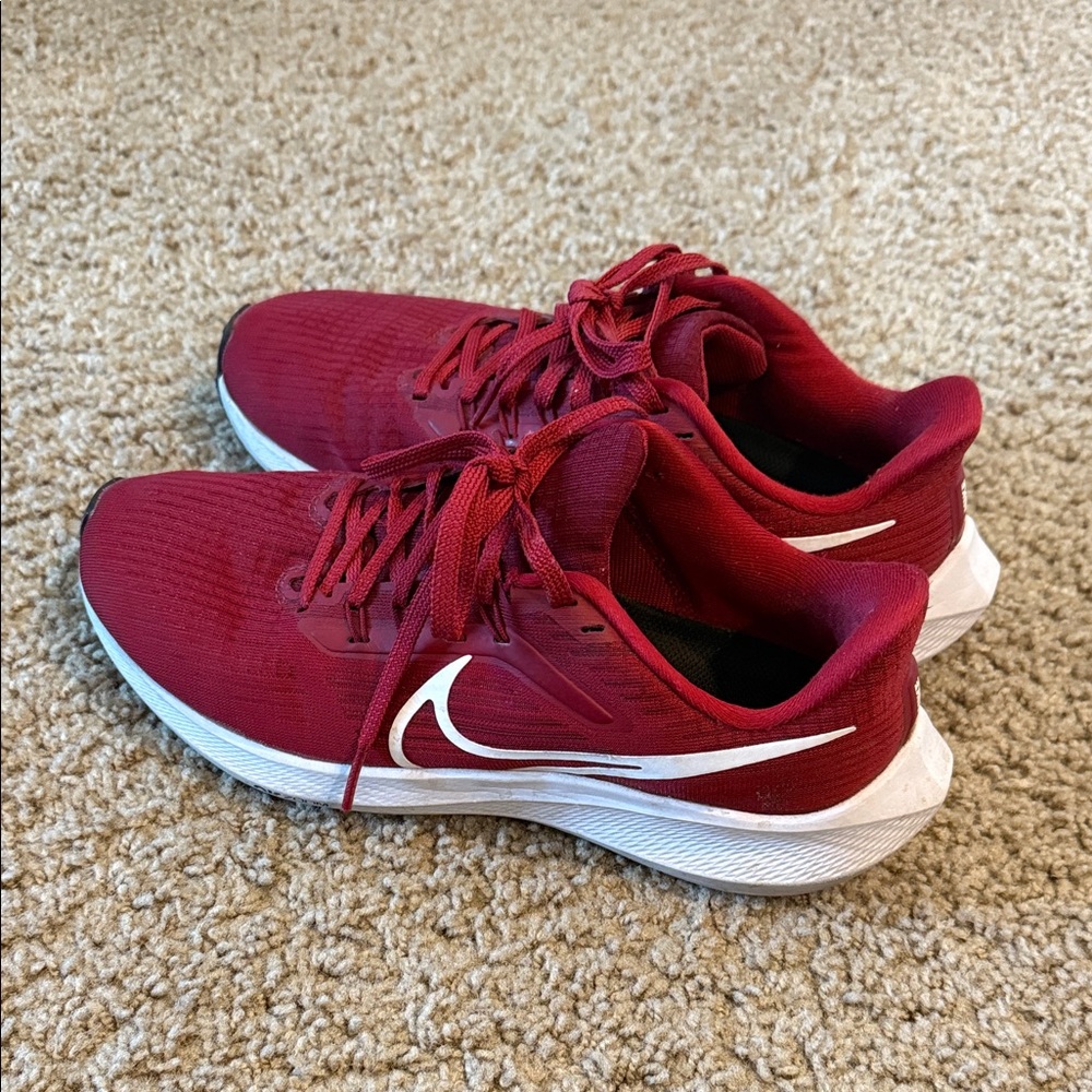Nike Women's Red and White Sneakers (Pegasus)
